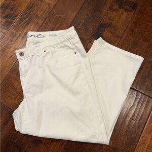 INC Denim Skinny Leg White Jeans size 14